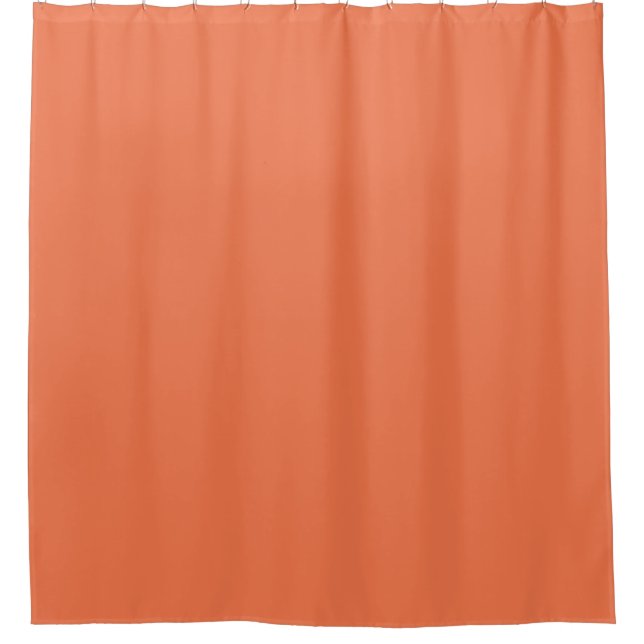 Coral Rose Orange Solid Colour Print Shower Curtain (Front)