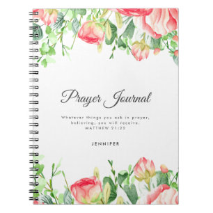 Coral Rose Personalised Prayer Journal