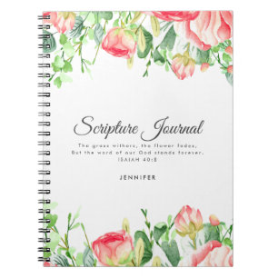 Coral Rose Personalised Scripture Journal
