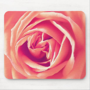 Coral rose print mouse mat