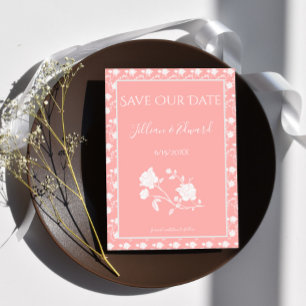 Coral Rose Save The Date Announcement
