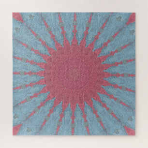 Coral Rose Starburst Jigsaw Puzzle