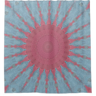 Coral Rose Starburst Shower Curtain