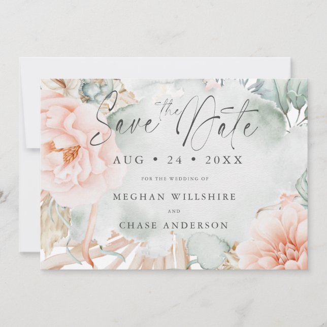 Coral Rose Watercolor Floral (Front)