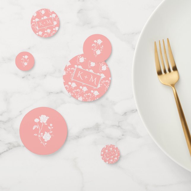 Coral Rose Wedding Confetti (Group)