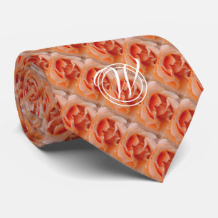 CORAL ROSE with Christian Scripture Monogram Tie