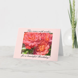 Coral Roses Card
