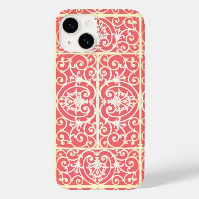 Coral scrollwork pattern Case-Mate iPhone case (Back)