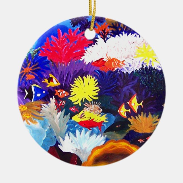 Coral Sea Ceramic Tree Decoration (Front)