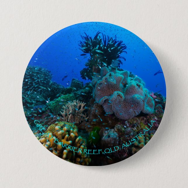 Coral Sea Round Button (Front)