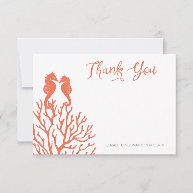 Coral Seahorse Thank You (Front)