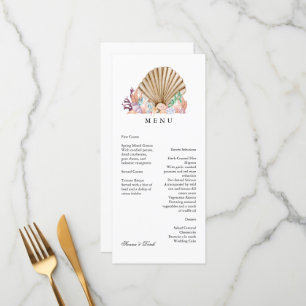 Coral & Seashell beach Wedding Menu