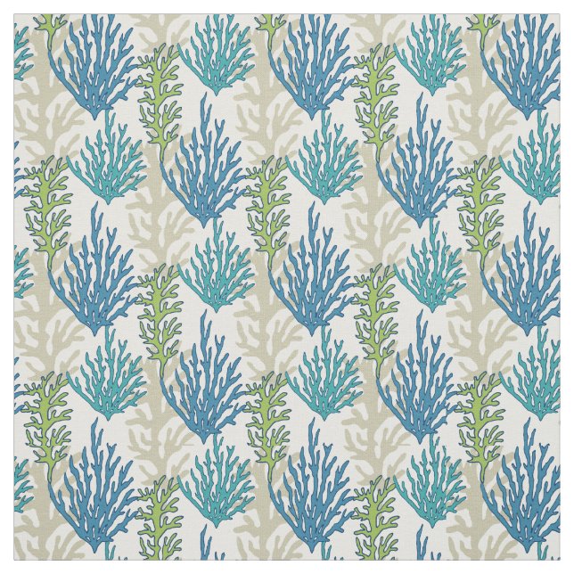 Coral Seaweeds Pattern fabric (Swatch)