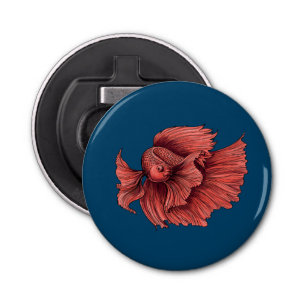 Coral Siamese fighting fish Bottle Opener