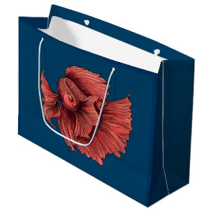 Coral Siamese fighting fish Large Gift Bag
