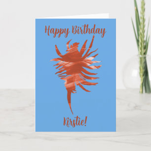 Coral Silhouette conch shell Card