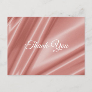 Coral Silk texture. Thank You. Postcard