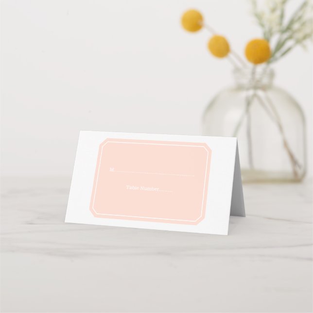 Coral Simply Elegant Place Cards (Front)