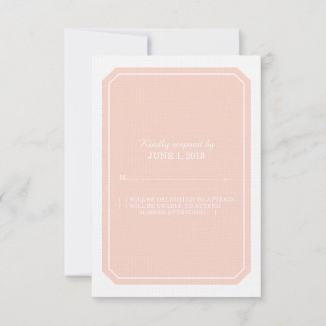 Coral Simply Elegant Response Card (Front)
