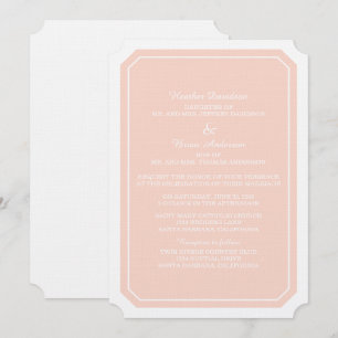 Coral Simply Elegant Wedding Invite