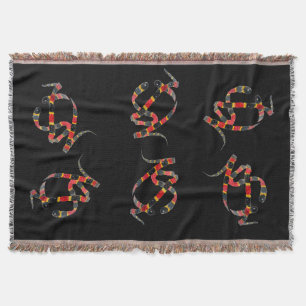 Coral Snakes Reptile Animal Pattern Throw Blanket