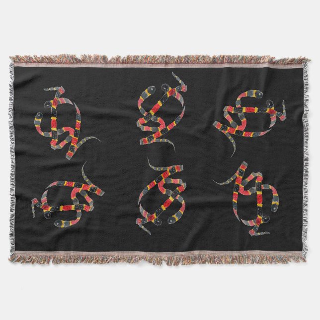 Coral Snakes Reptile Animal Pattern Throw Blanket (Front)