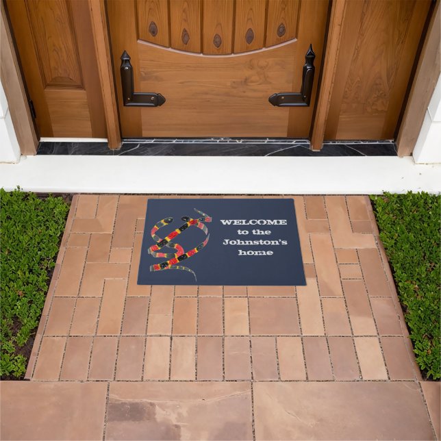 Coral Snakes Wildlife Art Personalised Doormat (Outdoor)