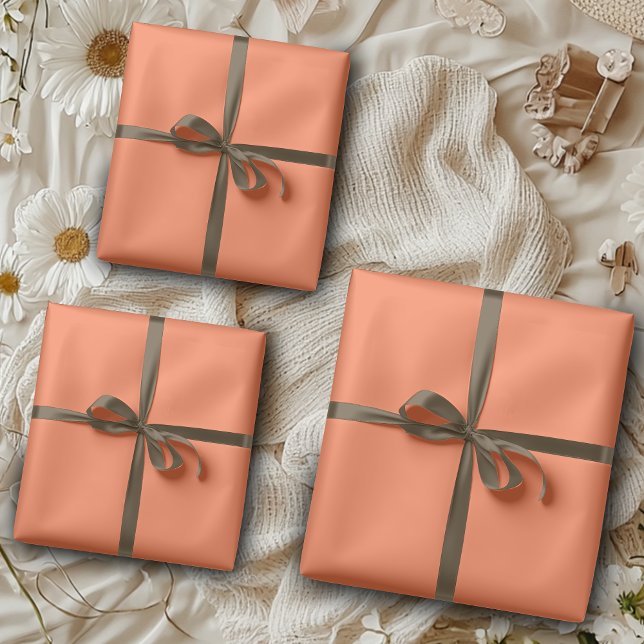 Coral Solid Colour | Classic | Elegant  Wrapping Paper Sheet (Creator Uploaded)