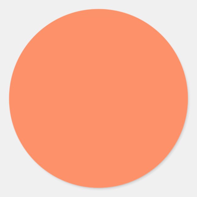 Coral Solid Colour Classic Round Sticker (Front)