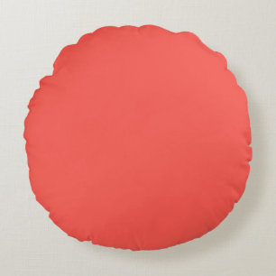 Coral (solid colour)  Round Cushion