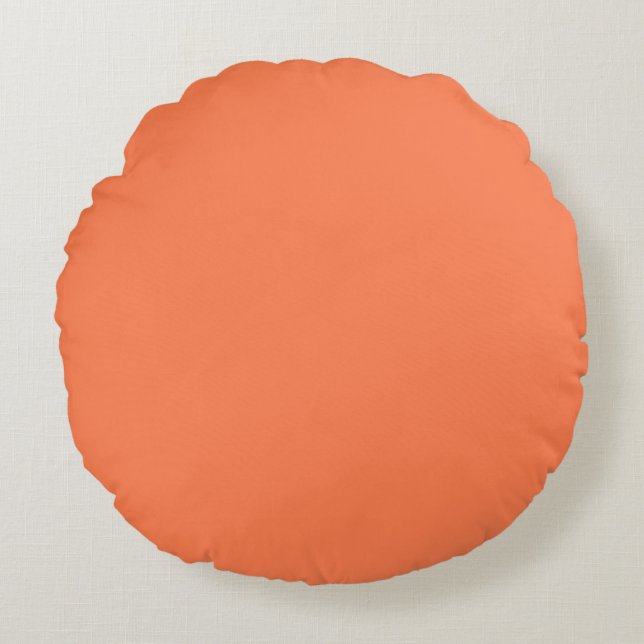 Coral Solid Colour Round Cushion (Front)