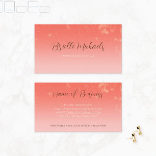 Coral Sparkle Business Owner Card