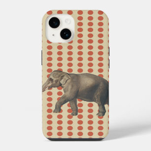 Coral Spice Moods Dots with Elephant iPhone 14 Case