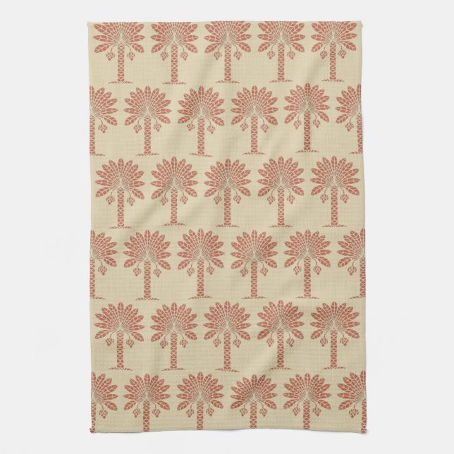 Coral Spice Moods Palm Tea Towel (Vertical)