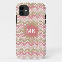 Coral Spice Scribble ZigZag Chevron Pattern