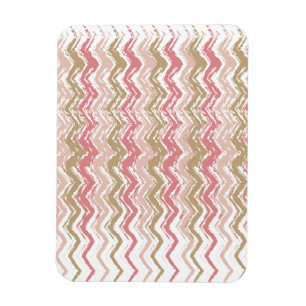 Coral Spice Scribble ZigZag Chevron Pattern Magnet