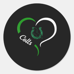 Coral Springs Colts Logo Half Heart Slogan Hs Classic Round Sticker
