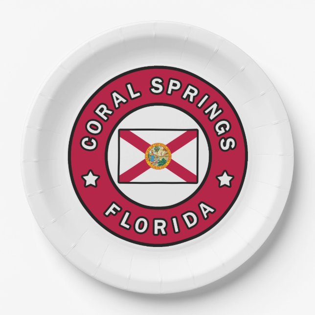 Coral Springs Florida Paper Plate (Front)