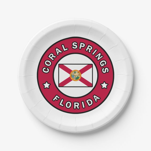 Coral Springs Florida Paper Plate (Front)