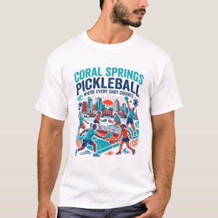 Coral Springs Florida Pickleball Court Scene T-Shirt