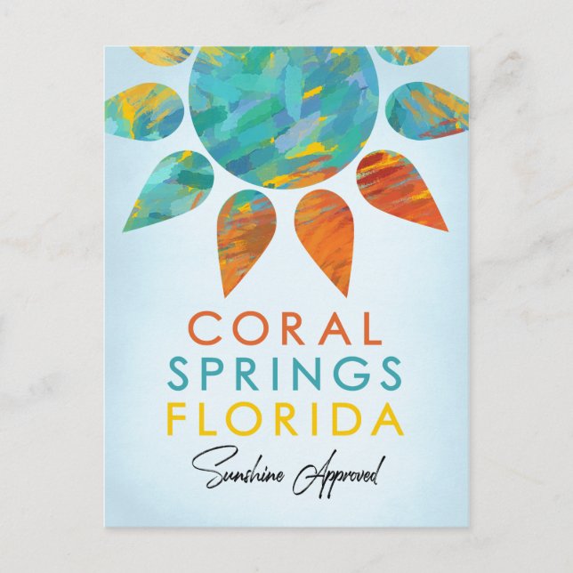 Coral Springs Florida Sunshine Travel Postcard (Front)