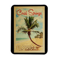Coral Springs Palm Tree Vintage Travel