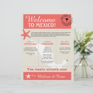 Coral Starfish Cancun Mexico Welcome Letter