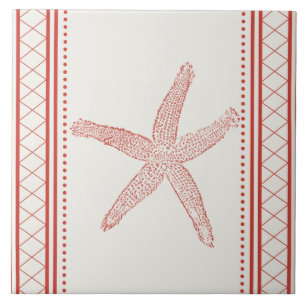 Coral Starfish Coastal Tile