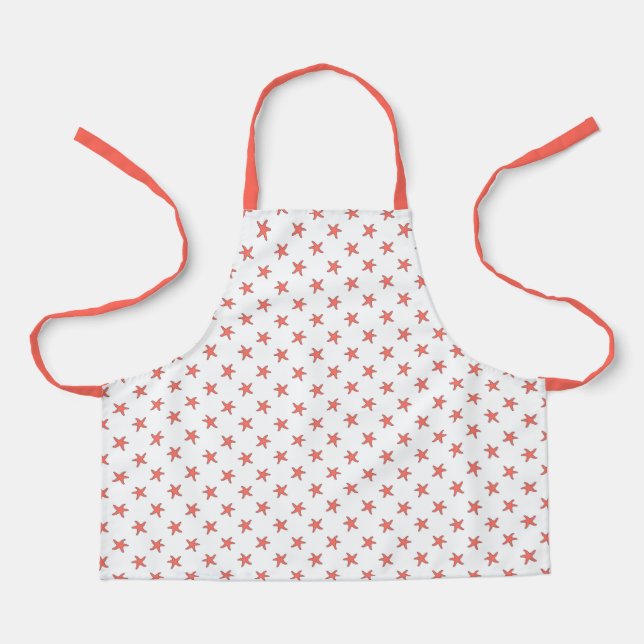 Coral Starfish Pattern Apron (Front)