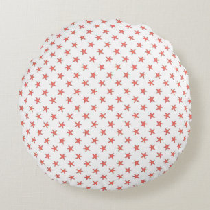 Coral Starfish Pattern Round Cushion