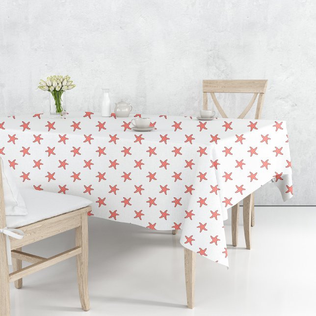 Coral Starfish Pattern Tablecloth (Coral Starfish Pattern Tablecloth by Looly Elzayat
)
