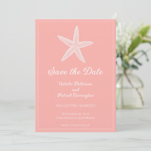 Coral Starfish Save the Date Invite