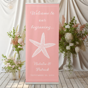Coral Starfish Wedding Retractable Banner