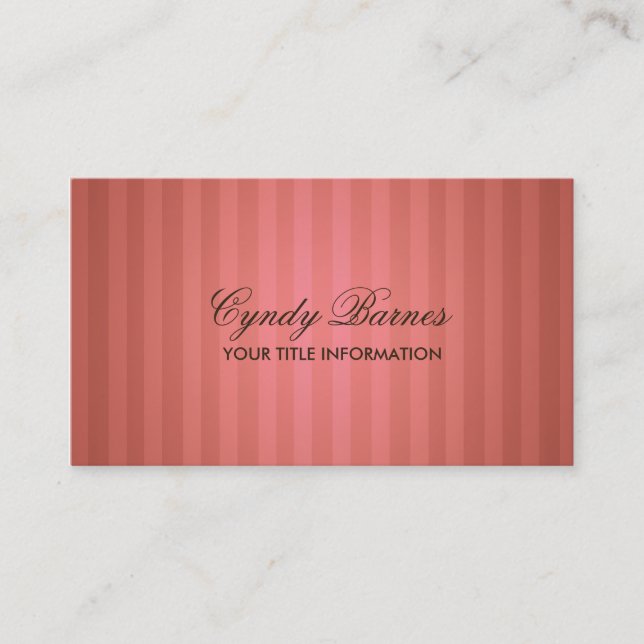 Coral Stripe Business Card (Front)